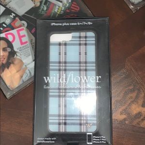 a wildflower blue plaid case